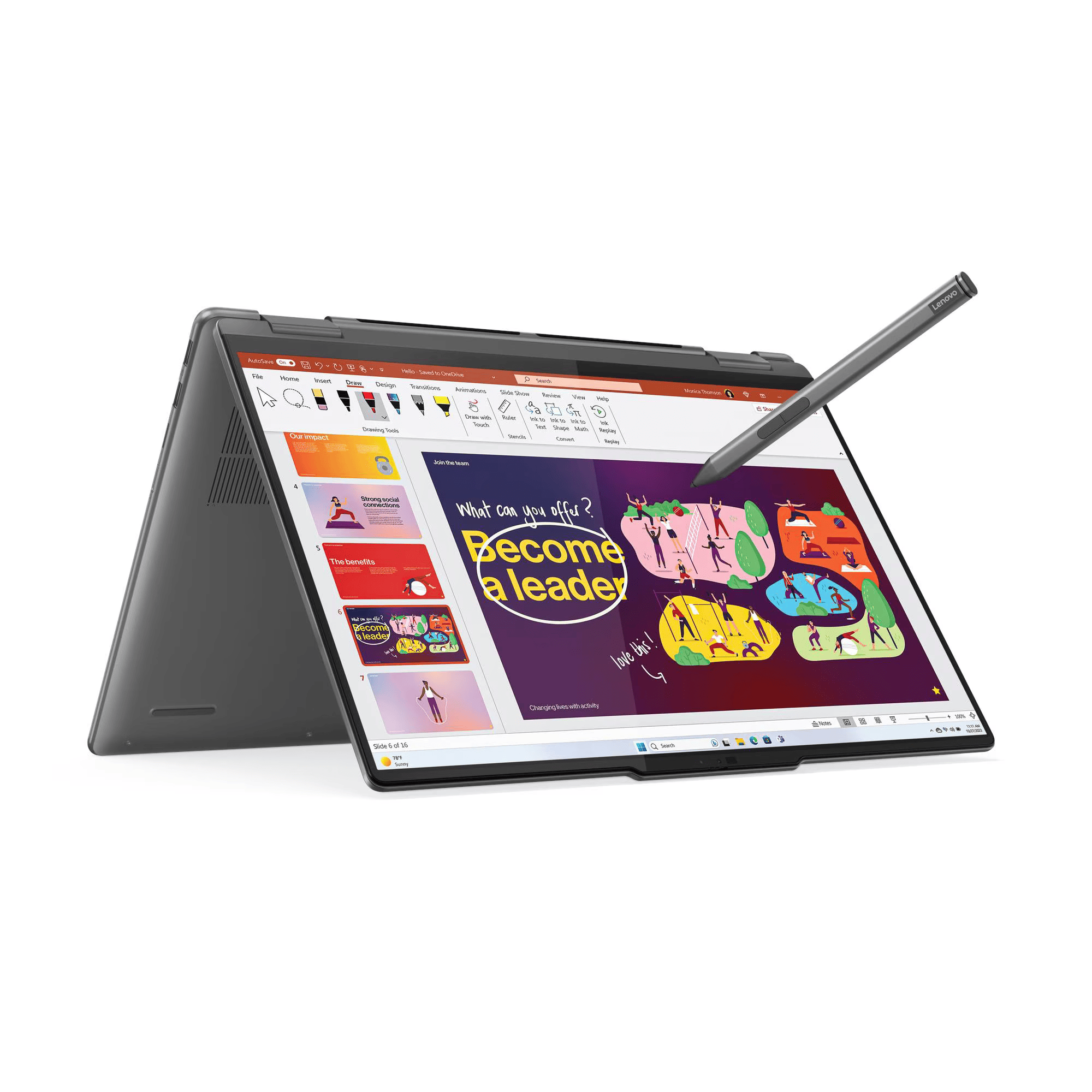 Notebook Convertible Lenovo Modelo Yoga 7 2-in-1. Core Ultra 7 4.8Ghz, 16GB, 1TB SSD, 16" - Imagen 2